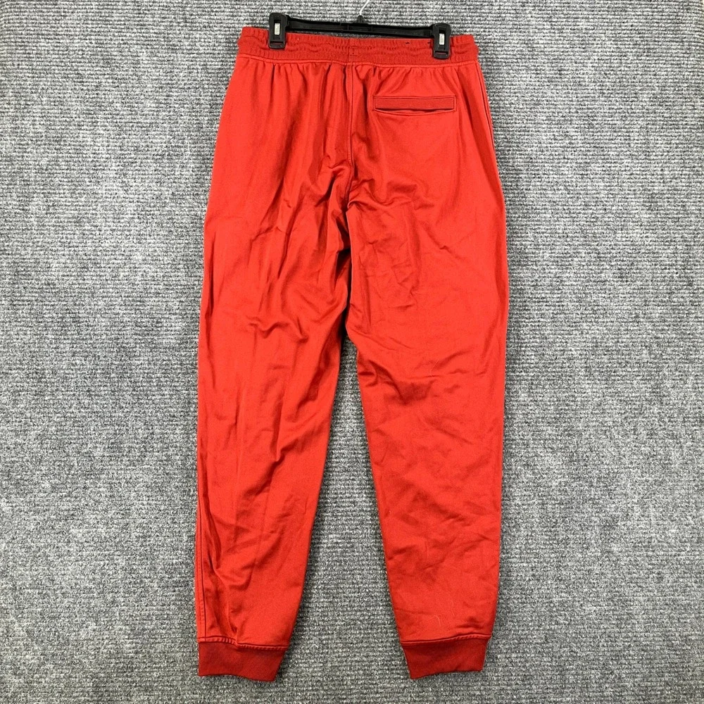 Under Armour Jogger Sweatpants Mens L Red Zipper Pockets Gym Workout